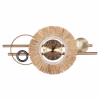 WALL CLOCK  METAL & RAFFIA FIBERS IN EARTH TONES 100x49Hcm.