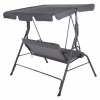 PORCH SWINGER 3-SEATER WITH SUNSHIELD LIKID  METAL FRAME AND FABRIC IN GREY 170x110x153Hcm.