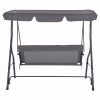 PORCH SWINGER 3-SEATER WITH SUNSHIELD LIKID  METAL FRAME AND FABRIC IN GREY 170x110x153Hcm.