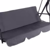 PORCH SWINGER 3-SEATER WITH SUNSHIELD LIKID  METAL FRAME AND FABRIC IN GREY 170x110x153Hcm.