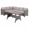Outdoor Set Sofa CARSON C6078.01 Right Corner Grey with Synthetic Rattan - Cushions & Table