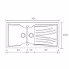 Kitchen Sink Sanitec Classic 329 Inset 104x51 cm