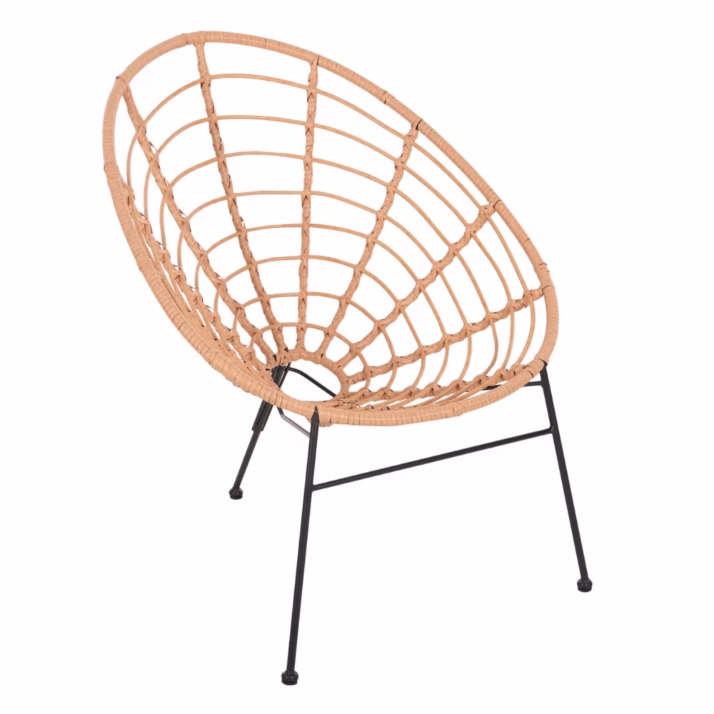 Καρέκλα - Πολυθρόνα ALLEGRA C5458.11 Μεταλλική με Μπέζ Wicker Τύπου Φωλιά 73x78x88Υ εκ.