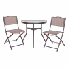 Σετ Κήπου Τραπεζαρία LIMAG 3 τεμ Καφέ με Τραπέζι 70x40x64.5 εκ. & 2 Καρέκλες Πτυσσόμενες