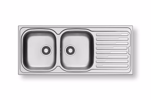 Νεροχύτης Κουζίνας Ανοξείδωτος Pyramis Amaltia 116x50 εκ. 2B 1D Νεροχύτης Κουζίνας Ανοξείδωτος Pyramis Amaltia 116x50 εκ. 2B 1D