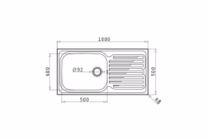 Kitchen Sink Stainless Steel Pyramis Amaltia Plus 100x50 cm 1B 1D Kitchen Sink Stainless Steel Pyramis Amaltia Plus 100x50 cm 1B 1D