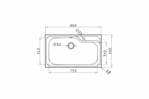 Νεροχύτης Κουζίνας Ανοξείδωτος Pyramis Titan 86x50 εκ. 1B Νεροχύτης Κουζίνας Ανοξείδωτος Pyramis Titan 86x50 εκ. 1B