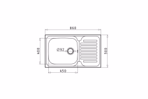 Νεροχύτης Κουζίνας Ανοξείδωτος Pyramis Dorian 86x50 εκ. 1B 1D