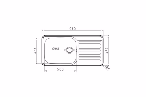 Νεροχύτης Κουζίνας Ανοξείδωτος Pyramis Space Plus 96x48 εκ. 1B 1D