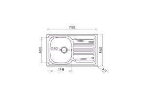 Νεροχύτης Κουζίνας Ανοξείδωτος Pyramis Sparta 79x50 εκ. 1B 1D Νεροχύτης Κουζίνας Ανοξείδωτος Pyramis Sparta 79x50 εκ. 1B 1D