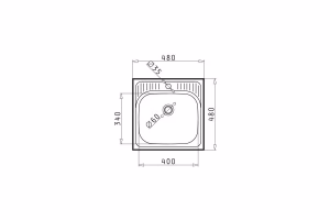 Νεροχύτης Κουζίνας Ανοξείδωτος Pyramis Ε34 48x48 εκ. 1B Νεροχύτης Κουζίνας Ανοξείδωτος Pyramis Ε34 48x48 εκ. 1B
