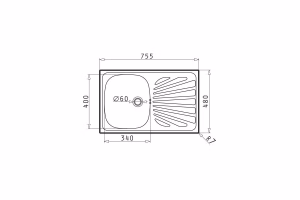 Kitchen Sink Stainless Steel Pyramis Creta Margarita 75,5x48 cm 1B 1D Kitchen Sink Stainless Steel Pyramis Creta Margarita 75,5x48 cm 1B 1D