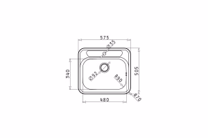 Kitchen Sink Stainless Steel Pyramis Atria 1B