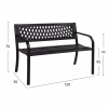 BENCH OCTAVIO METAL FRAME-POLYPROPYLENE BACKREST IN BLACK COLOR 120x50x76Hcm. BENCH OCTAVIO METAL FRAME-POLYPROPYLENE BACKREST IN BLACK COLOR 120x50x76Hcm.