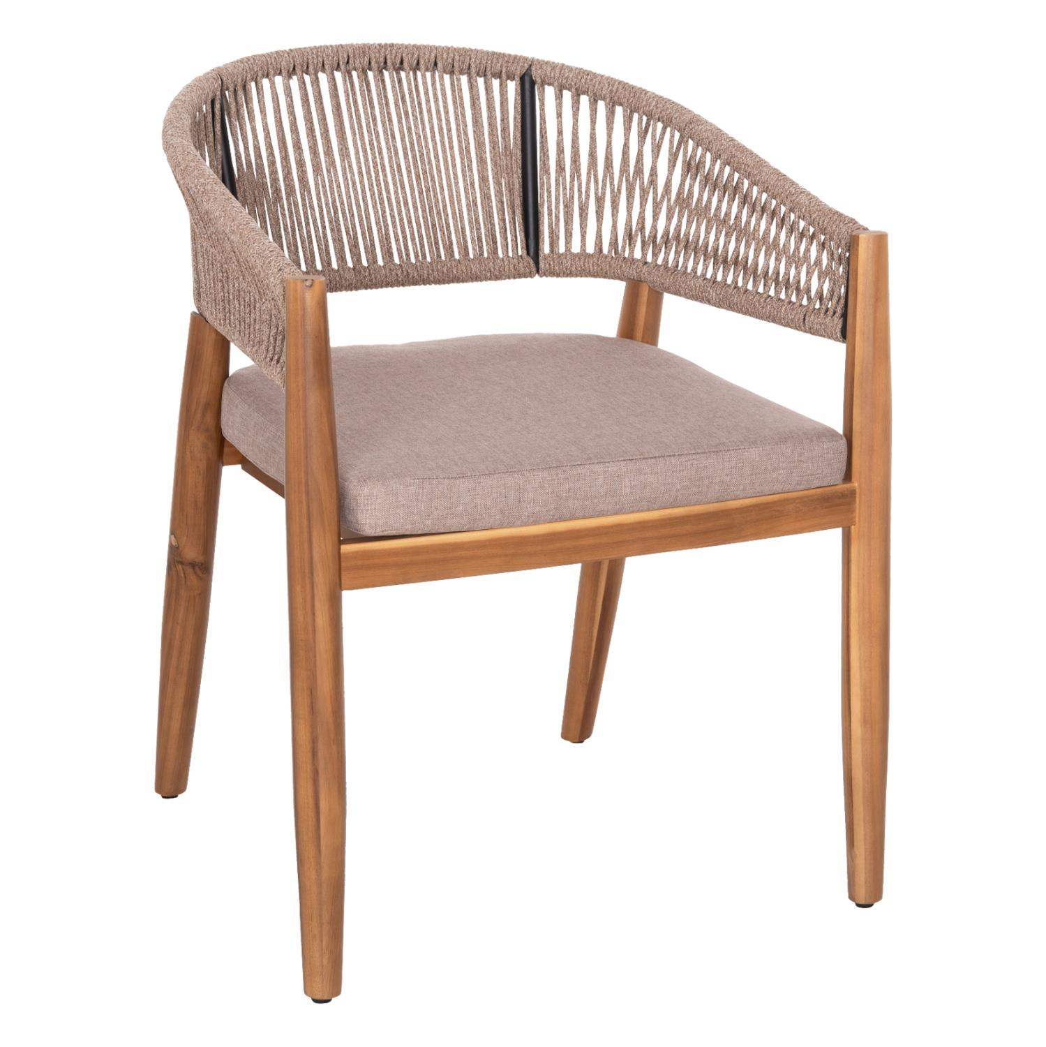 Καρέκλα - Πολυθρόνα NAVAN C6135.02 Ξύλο Ακακίας Φυσικό με Σχοινί Nylon Μπέζ 59x58x76Υεκ.