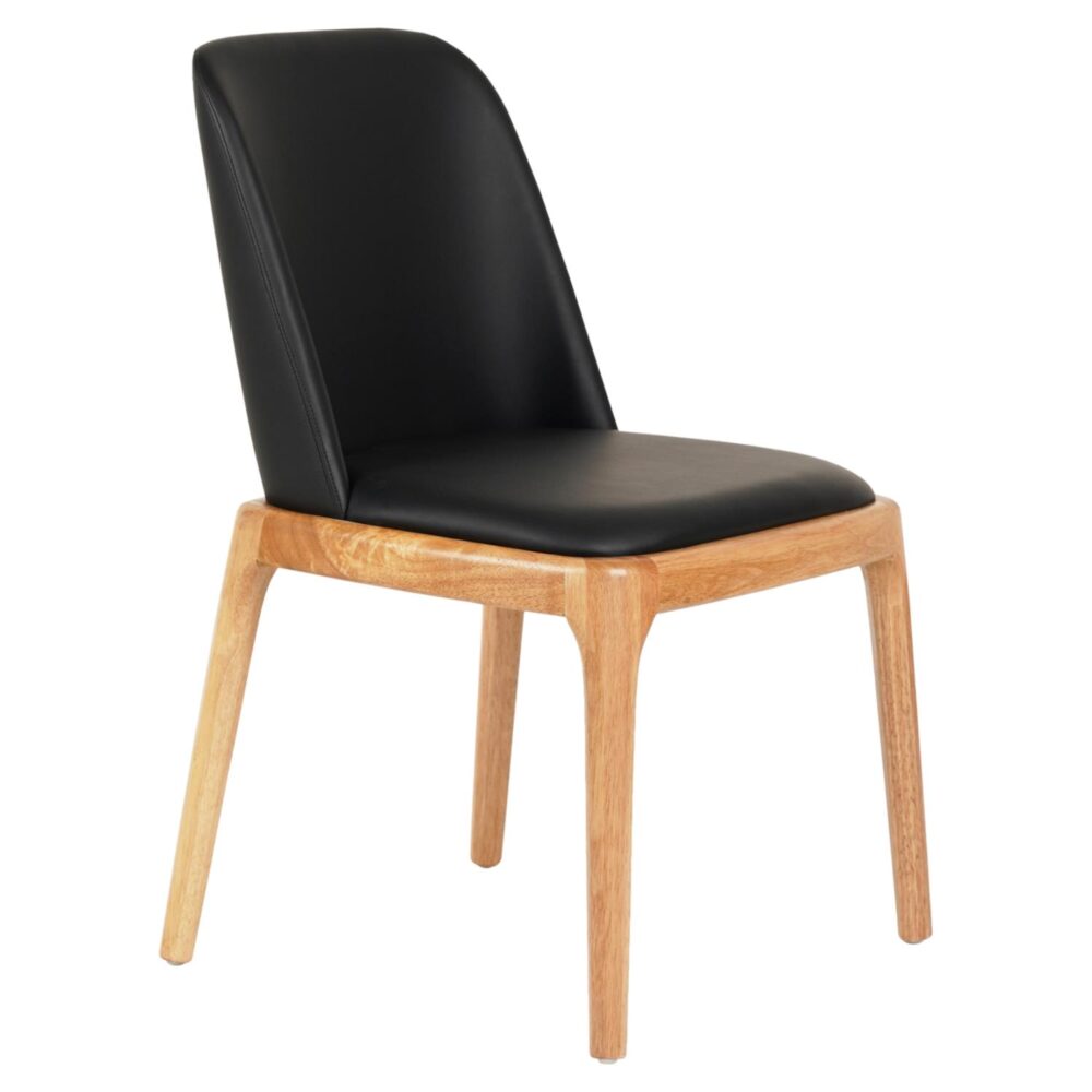 Καρέκλα τραπεζαρίας FURLAN RUBBERWOOD με PU Μαύρο 54,5x58x86Υ εκ.