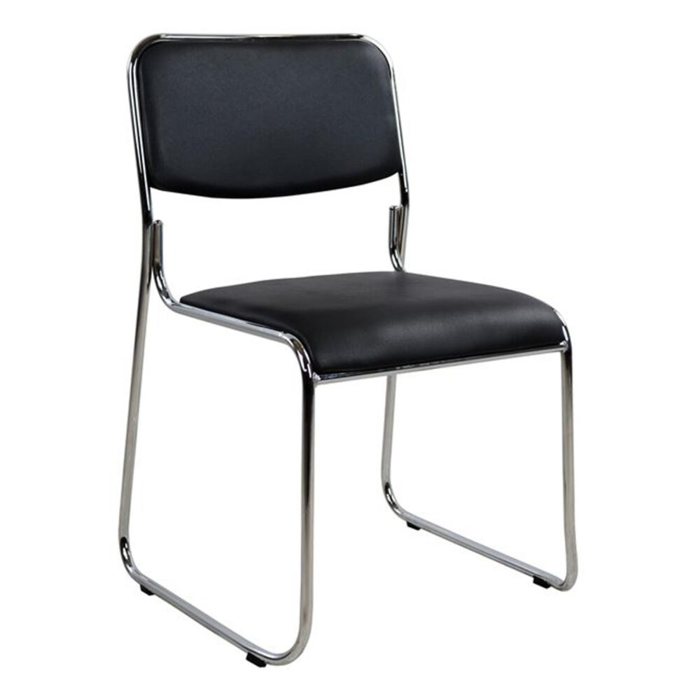 Καρέκλα γραφείου συνεργασίας Mabel μαύρη 48,5x51,5x77Υ εκ.