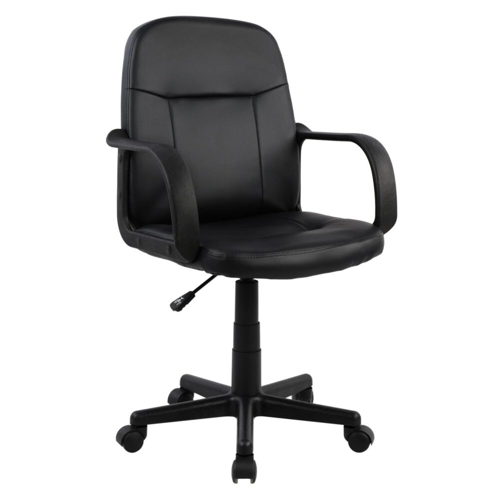 Καρέκλα γραφείου Grane με μπράτσα μαύρο PU 56,5x50x88-100Υ εκ.