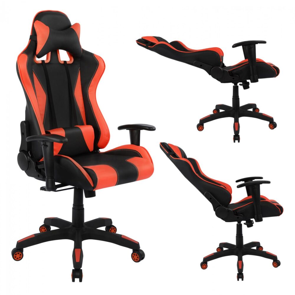 Καρέκλα γραφείου gaming Speed μαύρο κόκκινο PU 68,5x71,5x133,5 εκ.