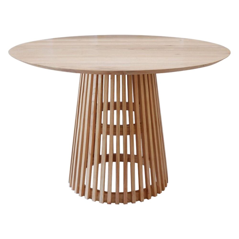 ΤΡΑΠΕΖΙ ΤΡΑΠΕΖΑΡΙΑΣ FRANTZ ΑΠΟ ΜΑΣΙΦ ΞΥΛΟ MINDI ΦΥΣΙΚΟ Φ150x78εκ.