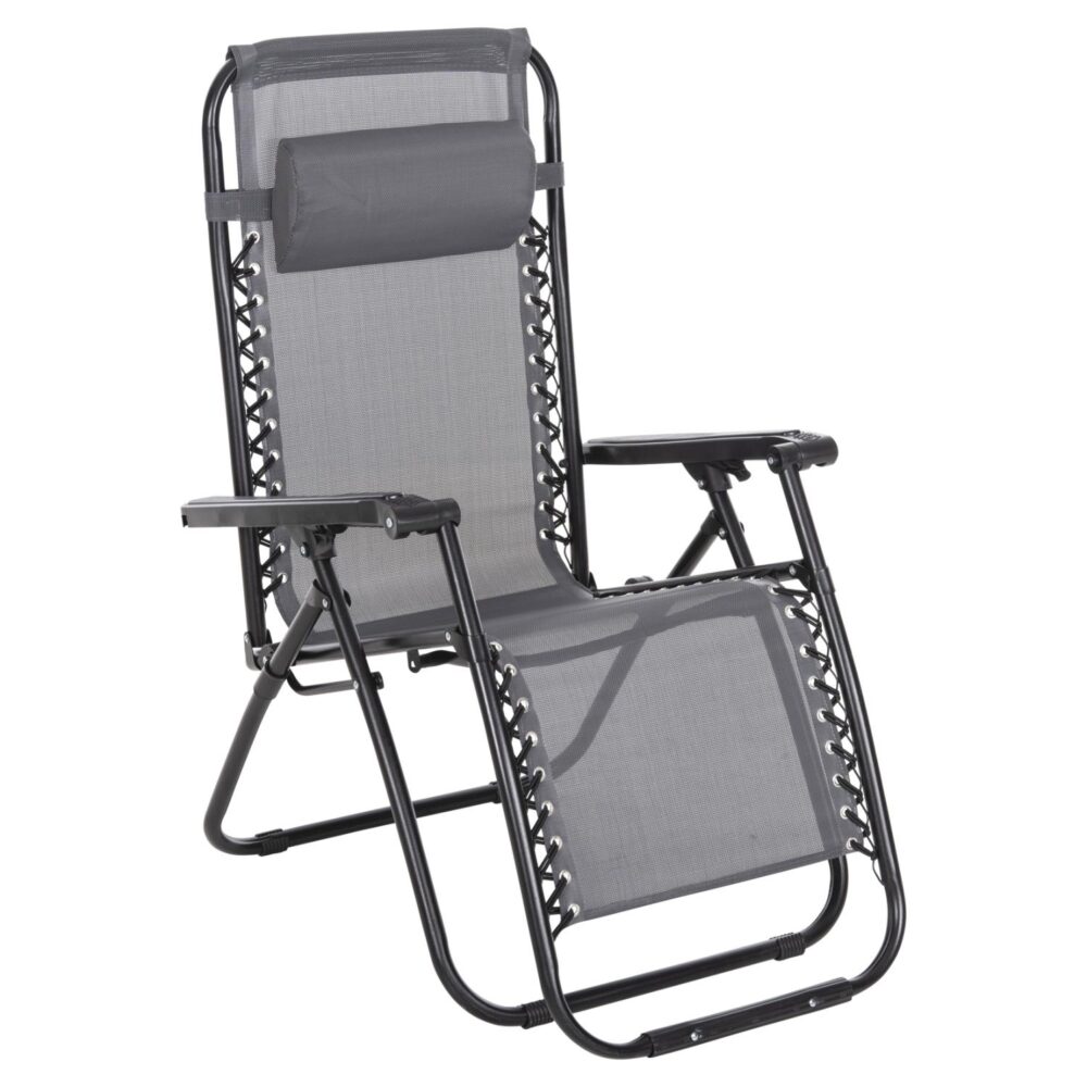 Καρέκλα - Πολυθρόνα COMPANION RELAX C5095.11 Μαύρο Μέταλλο με Γκρί Textiline 67x145x110Υεκ.