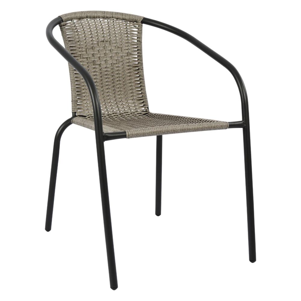 Καρέκλα - Πολυθρόνα CAMEL Μεταλλική Γκρί με Wicker 48x48-53x72 εκ.