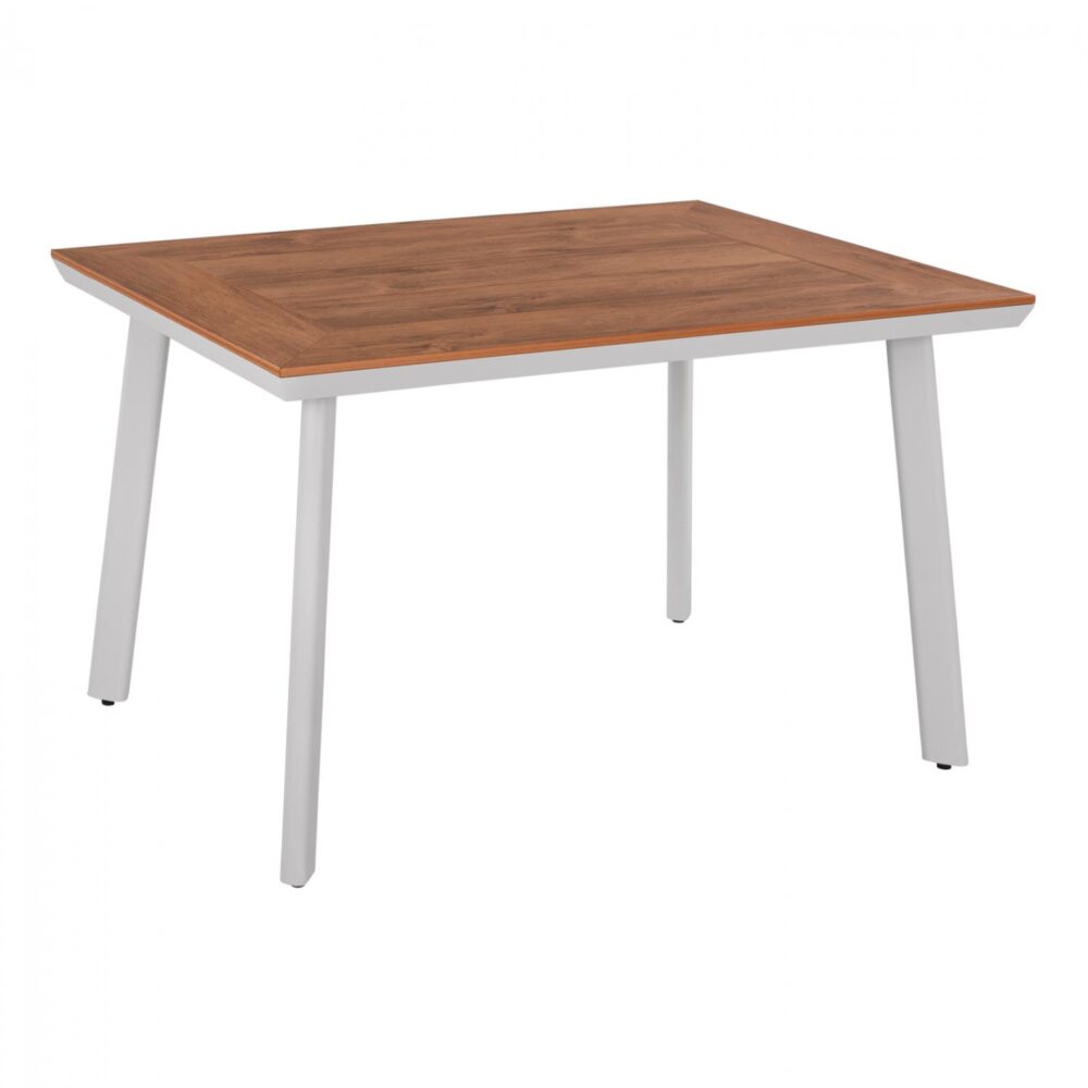 Τραπέζι TABER Αλουμινίου Λευκό με Επιφάνεια Polywood 120x80x72,5Υ εκ.