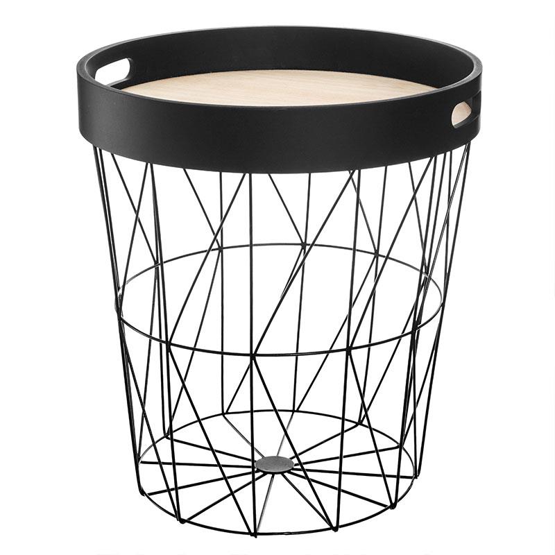 Τραπέζι σαλονιού Kumi μαύρο-oak 35x37.7εκ Τραπέζι σαλονιού Kumi μαύρο-oak 35x37.7εκ