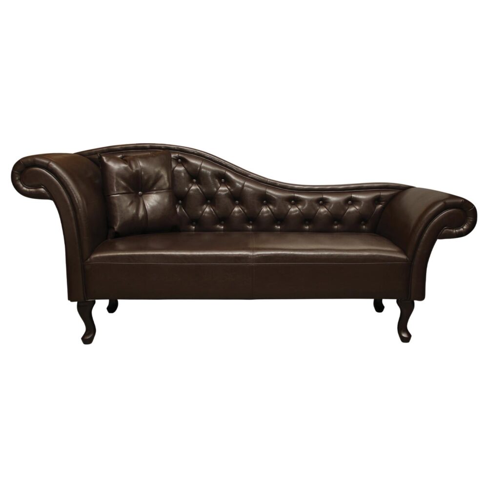 Ανάκλινδρο T.Chesterfield Niovi PU σκούρο καφέ 190x61x84Υ εκ.