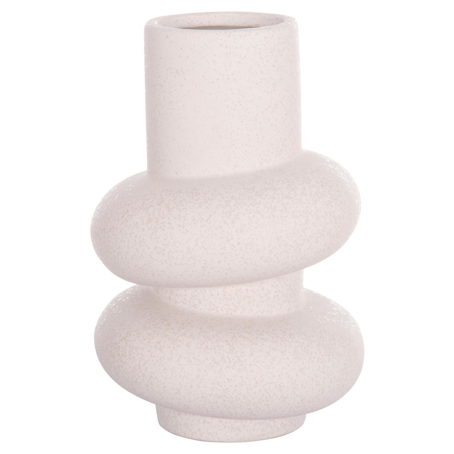 Διακοσμητικό Επιτραπέζιο Κεραμικό ROOK Υπόλευκο Κρυσταλλικό Φ16x25,5Υ εκ.