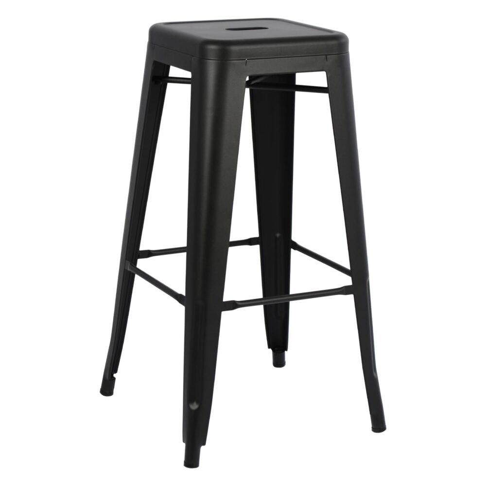 Σκαμπό μπαρ Melita-Pro Μεταλλικό σε Μαύρο ματ 43x43x78Υ εκ.