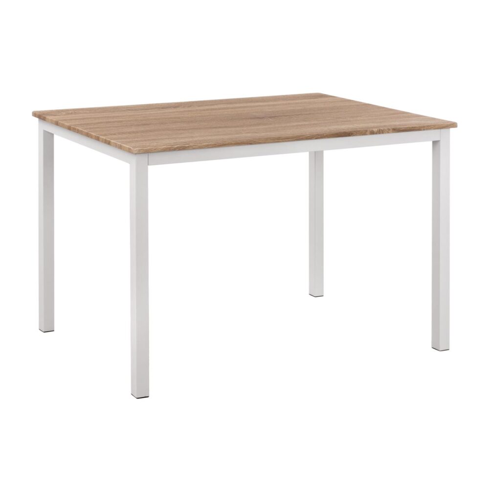 Τραπέζι Τραπεζαρίας PANYA με Λευκά πόδια Sonoma 110x70x76 εκ.