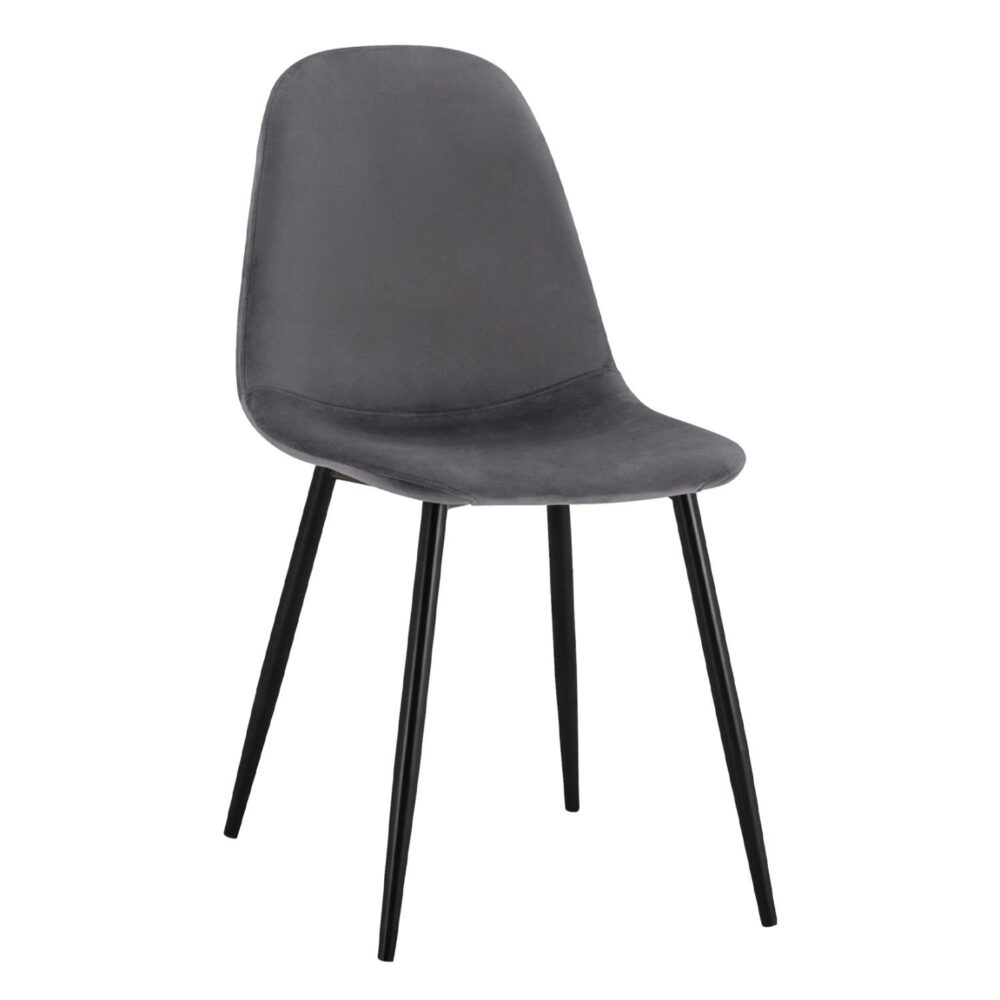 Καρέκλα LEONARDO Βελούδο Γκρί 45x53x85Υ εκ.