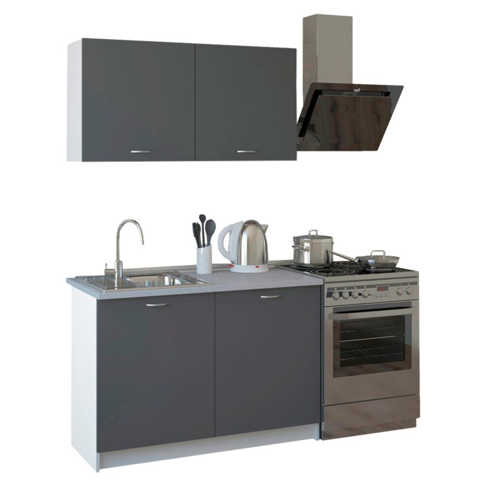 Σύνθεση κουζίνας BLAINE C2439.10 Μελαμίνη Γκρί 120x46-29,2εκ.