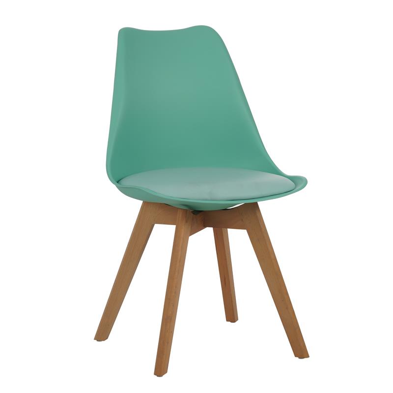 Καρέκλα Gaston pp-pu βεραμάν με ξύλινο πόδι φυσικό 48.5x53.5x83 εκ.