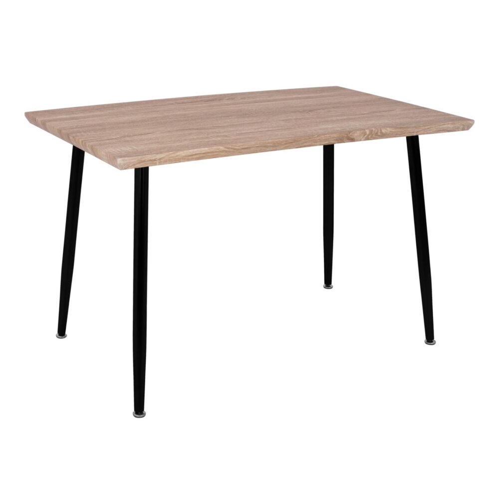 Τραπέζι Τραπεζαρίας PALOMA 120 Sonoma με Μαύρα πόδια 120x70x76,5 εκ.