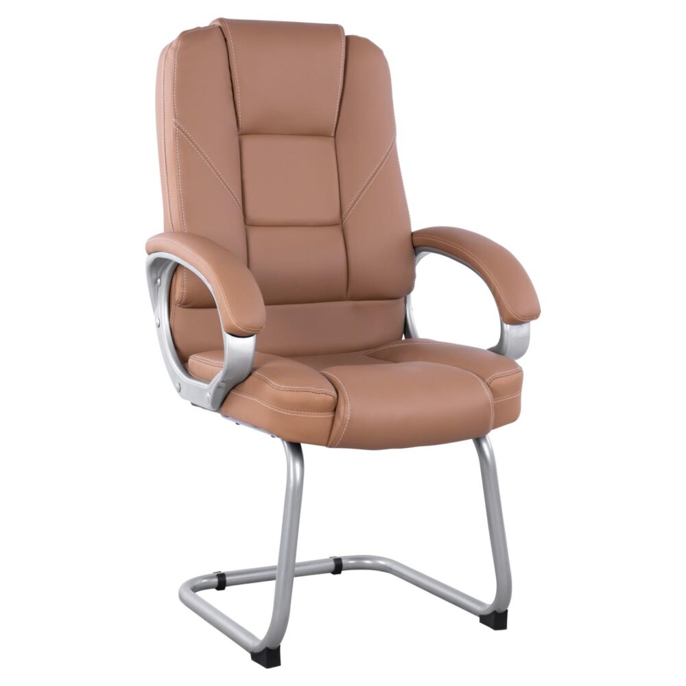 Καρέκλα επισκέπτη Dhara με PU camel 63x67x112Υ εκ.