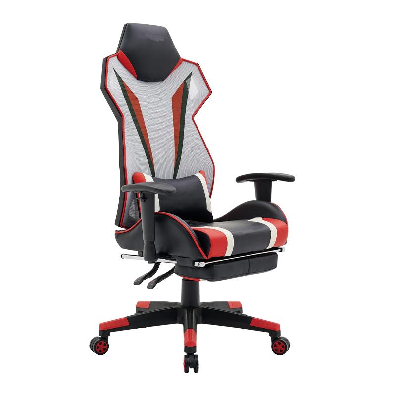 Καρέκλα Gaming D-01 Fylliana Λευκό/Μαύρο - Κόκκινο Τεχνόδερμα 53x47x127 εκ.