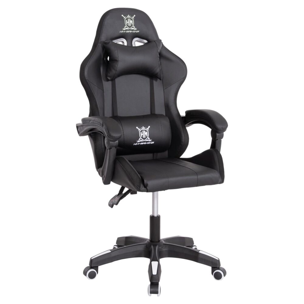 ΠΟΛΥΘΡΟΝΑ GAMING DARREN  ΜΑΥΡΟ-ΛΕΥΚΟ PVC & NYLON 51x49x125Υεκ.