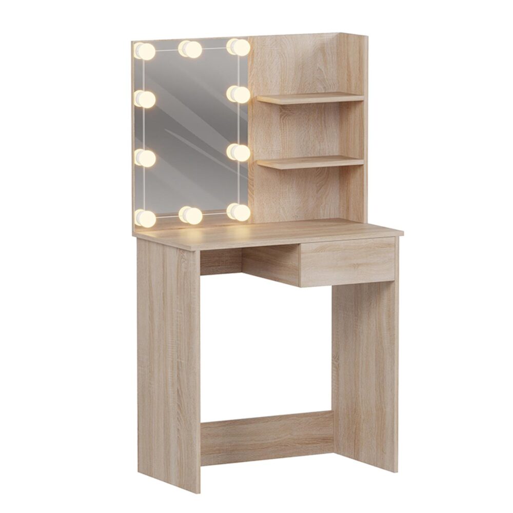 Τουαλέτα κρεβατοκάμαρας LAURYN με φωτισμό LED και ράφια Sonama 75x40x134,5Υ εκ.