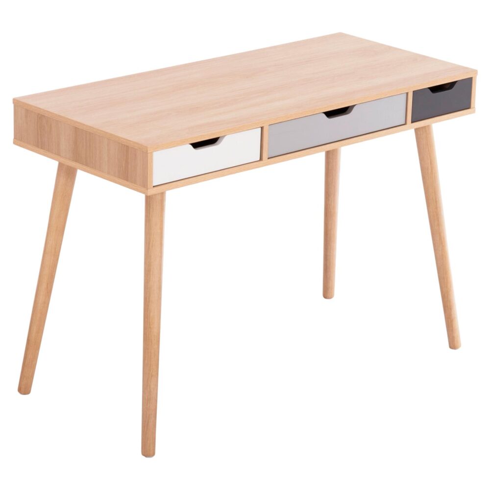 Γραφείο GAET Μελαμίνη Sonama - Λευκό - Γκρί - Μπέζ 110x50x76,5Υ εκ.