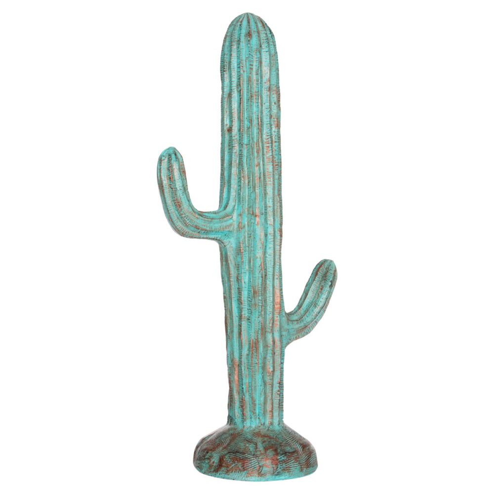 Διακοσμητικός Κάκτος Δαπέδου CACTUS C4386.03L Γύψος - Fiberglass Τιρκουάζ 63x37x150Υ εκ.