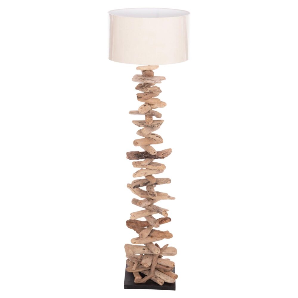Διακοσμητικό Φωτιστικό Δαπέδου ALTAR C4430 Driftwood Φυσικό - PVC Λευκό Φ45x155Υ εκ.