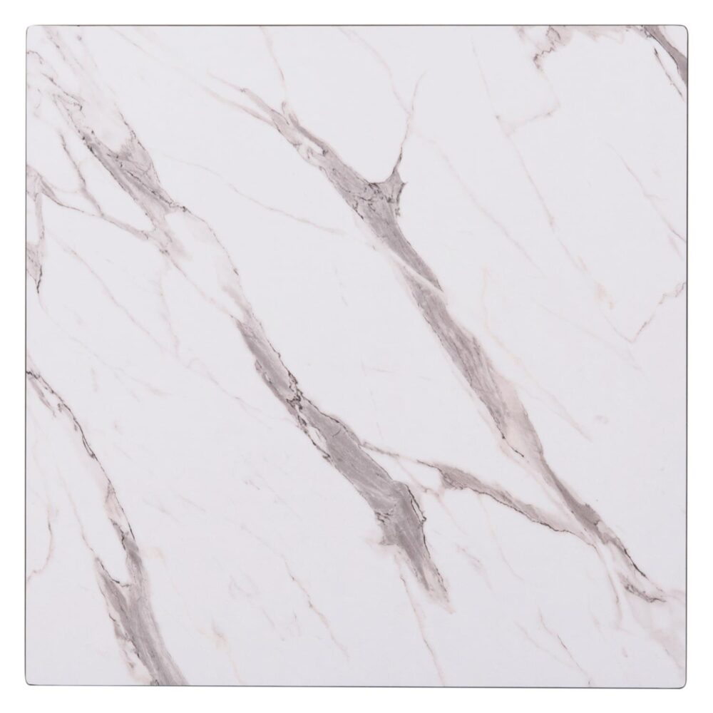 Επιφάνεια Τραπεζιού HPL C6363.01 Glossy Τετράγωνη Compact Λευκό Μάρμαρο 60x60x1,5 εκ.