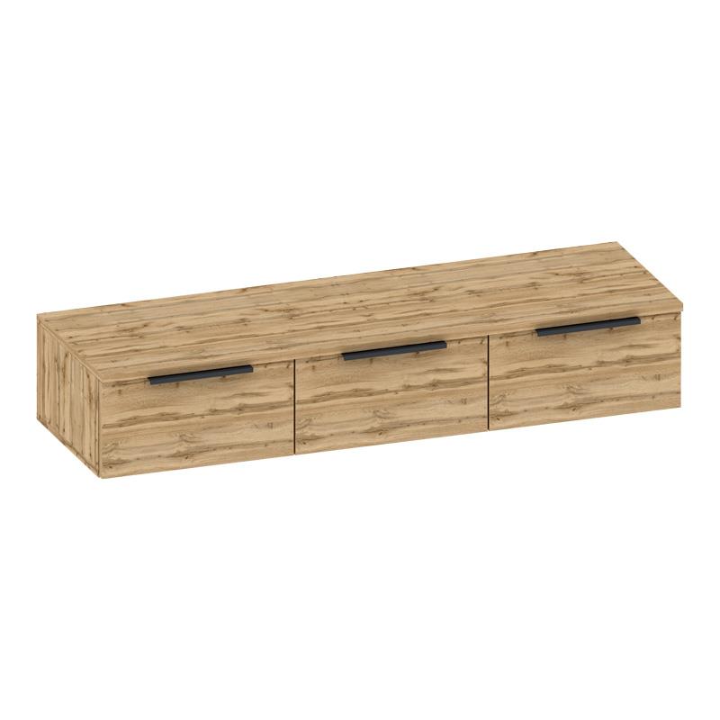 Κονσόλα Doha με 3 συρτάρια μαύρο - oak  120x39x22 εκ.
