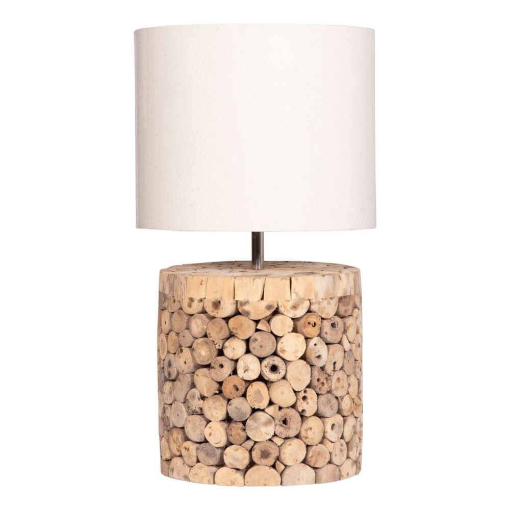 Επιτραπέζιο Φωτιστικό Κυλινδρικό TWIGGY C4427 Driftwood Φυσικό - Μπέζ Φ24,5x45Υ εκ.