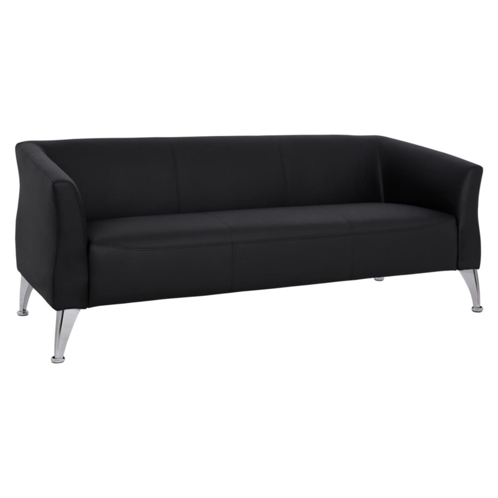 Καναπές Τριθέσιος KIANA με PU Μαύρο 180x75x71 εκ.