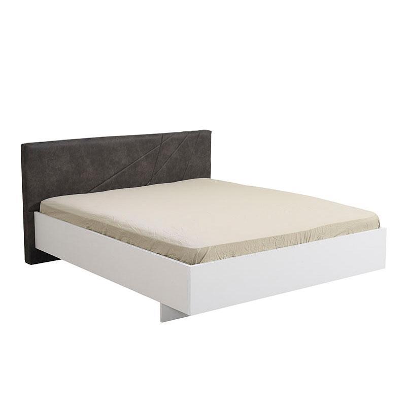 Ξύλινο Κρεβάτι Ksanti 160 Λευκό - Γκρί Ύφασμα 160*200 εκ. Ξύλινο Κρεβάτι Ksanti 160 Λευκό - Γκρί Ύφασμα 160*200 εκ.