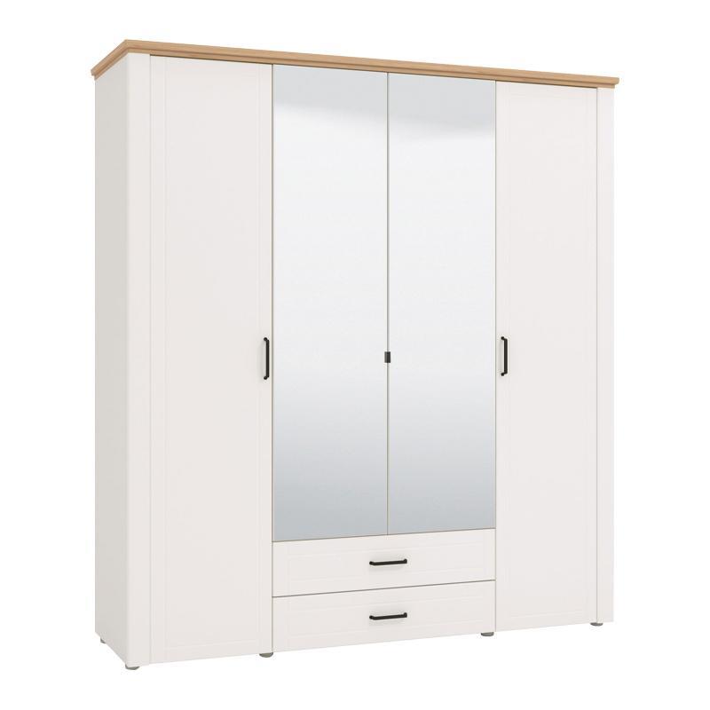 Ντουλάπα Valencia με Καθρέφτη 4K2FO Λευκό - Artisan Oak - Λευκό Μάτ 190x58x210 εκ. Ντουλάπα Valencia με Καθρέφτη 4K2FO Λευκό - Artisan Oak - Λευκό Μάτ 190x58x210 εκ.