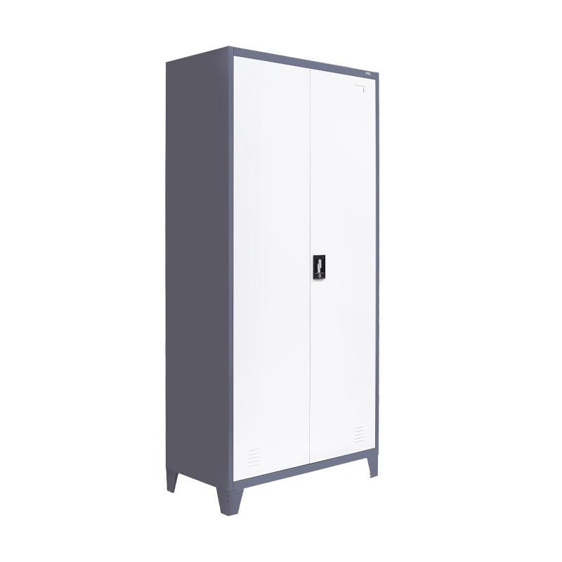 Ντουλάπα Valja Fylliana Μεταλλική Γκρί - Λευκό 90x45x190 εκ.